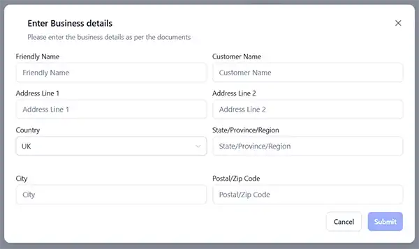 Address regulatory bundle page